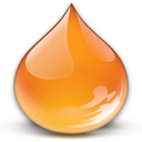 The DrawIt icon, a drop of glowing orange
ink.